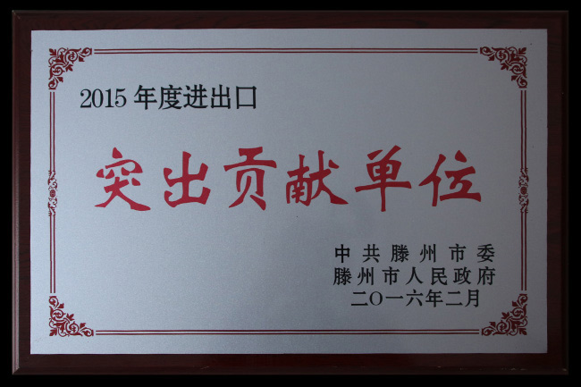 2015年進出口突出貢獻單位
